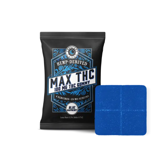Blue Raspberry 100 mg Max THC Gummy
